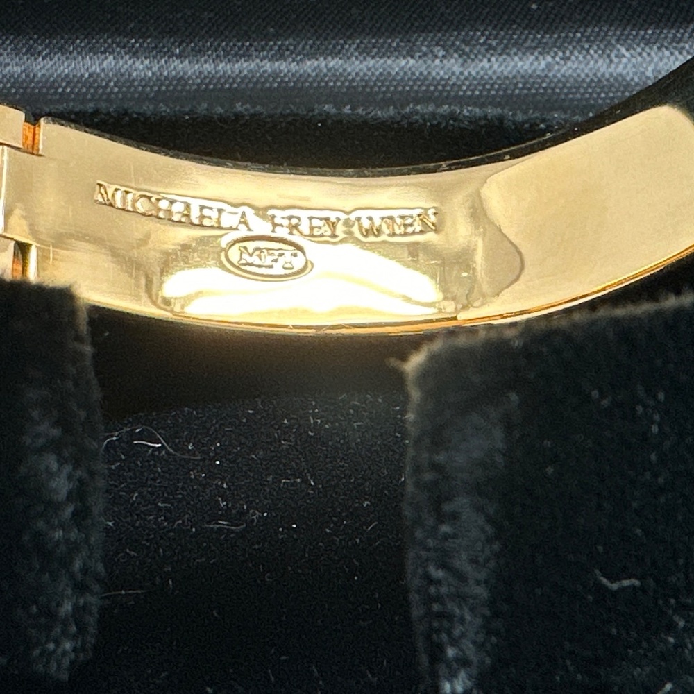 Vintage Michaela Frey Wien MFT Greco-Roman Lion Enamel Clasp Bangle Bracelet - Picture 4 of 16